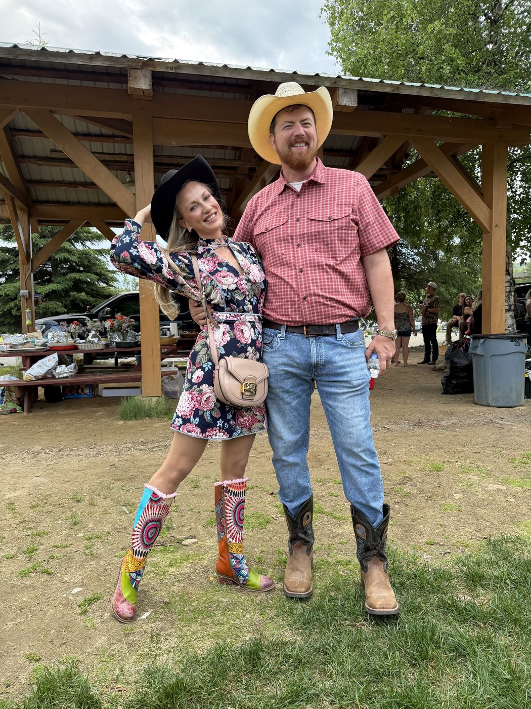 Seth and Maiia Church in their cowboy hats, Fairbanks